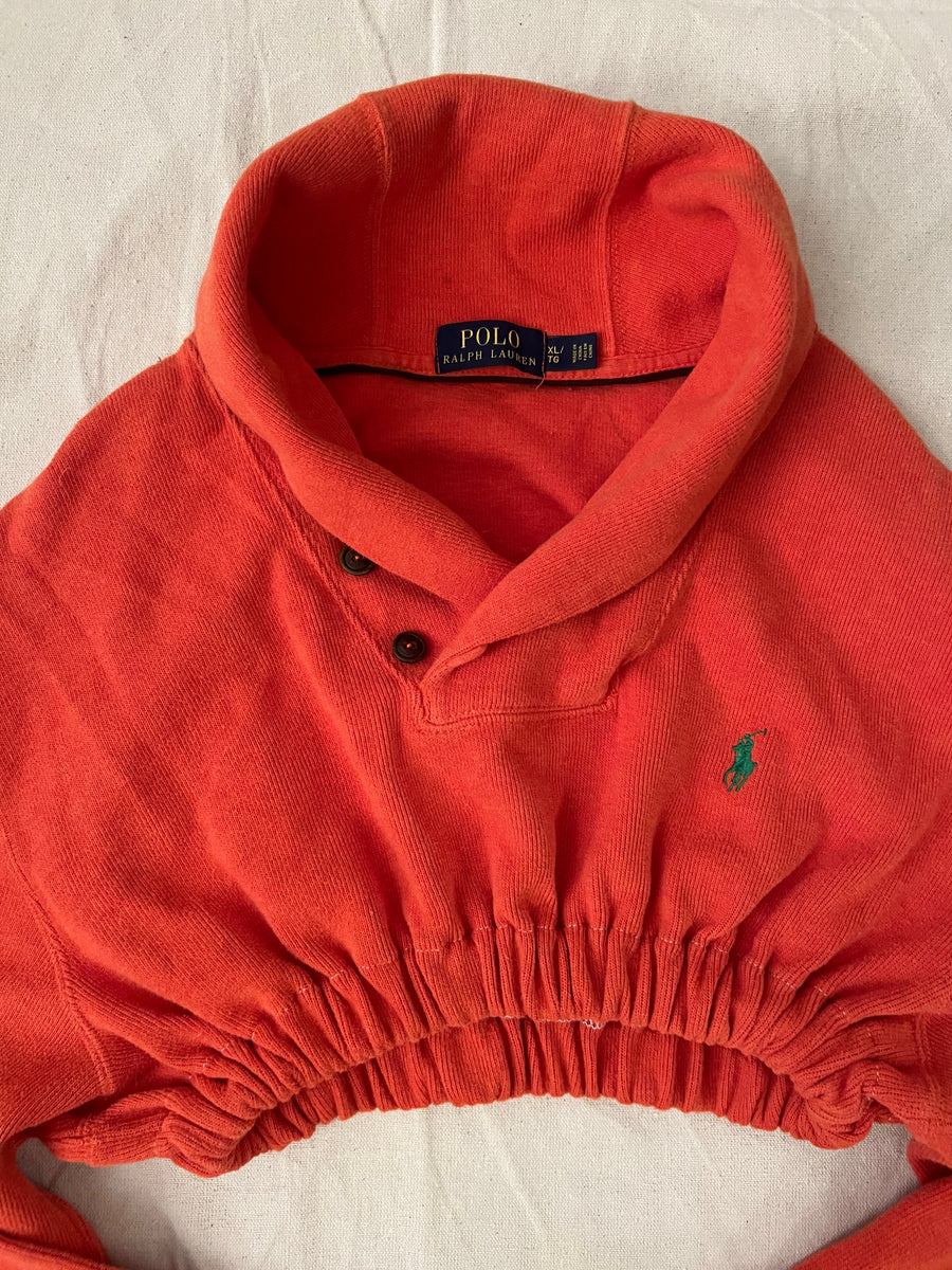 Cropped Orange Polo Sweatshirt